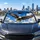 Bald Eagle Flying Over Blue Sky Clouds Patriotic Wildlife Decor For Outdoor Lovers Car Sunshade - 5