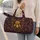 Golden Iris Baroque Scrollwork On Aubergine For Autumn Holiday Travel Style For Her Quilted Weekend Bag - 2