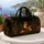 Halloween Fox And Rabbit Moonlit Forest Folk Art For Autumn Travel Nature Lovers Quilted Weekend Bag - 5