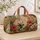 Retro Hummingbird Floral Garden With Hibiscus For Overnight Travel And Boho Women Quilted Weekend Bag - 4