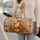Thanksgiving Woodland Fox Family With Autumn Florals For Fall Travel And Holiday Gifts Quilted Weekend Bag - 2