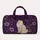 Regal White Cat In Purple Florals Vintage Romantic Garden Style For Cat Lovers Women Quilted Weekend Bag - 6