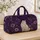Regal White Cat In Purple Florals Vintage Romantic Garden Style For Cat Lovers Women Quilted Weekend Bag - 4