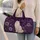 Regal White Cat In Purple Florals Vintage Romantic Garden Style For Cat Lovers Women Quilted Weekend Bag - 2