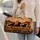 Black Galloping Horses With Desert Cactus Western Ranch Travel Style For Riders On Trips Quilted Weekend Bag - 2