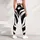 Monochrome Zebra Stripe Athletic Style For Yoga Gym Running And Streetwear Women Leggings - 5