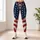 Distressed American Flag Stars And Stripes Patriotic Gym Yoga Running Style For Women Leggings - 6