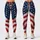 Distressed American Flag Stars And Stripes Patriotic Gym Yoga Running Style For Women Leggings - 1
