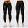 Black Tiger Face With Golden Florals For Luxe Night Out Festival Style Statement Leggings - 1