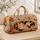 Sleeping Calico Cats With Moons And Autumn Florals For Cozy Travel Cat Lovers And Women Quilted Weekend Bag - 4