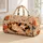 Sleeping Calico Cats With Moons And Autumn Florals For Cozy Travel Cat Lovers And Women Quilted Weekend Bag - 1