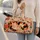 Sleeping Calico Cats With Moons And Autumn Florals For Cozy Travel Cat Lovers And Women Quilted Weekend Bag - 2