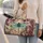 Turquoise Dragonfly With Plum Rose Vines For Magical Garden Getaways And Women Style Quilted Weekend Bag - 2