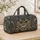 Retro Owl Folk Art In Blue Gray Ochre For Autumn Travel And Holiday Gifts For Women Quilted Weekend Bag - 4