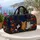 Tuxedo Ginger White Cats In Indigo Botanical Night Garden For Cozy Pet Lovers Style Quilted Weekend Bag - 5
