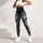 Majestic Gray Wolf With Teal Forest Florals For Yoga Festival Streetwear Women Fans Leggings - 5