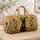 Regal Black Bastet Cat With Egyptian Gold Motifs For Luxe Travel Style Cat Lovers Quilted Weekend Bag - 4