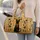 Regal Black Bastet Cat With Egyptian Gold Motifs For Luxe Travel Style Cat Lovers Quilted Weekend Bag - 2