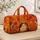 Joyful Calico Cat With Autumn Leaves And Warm Gradient Harvest Travel Style For Cat Lovers Quilted Weekend Bag - 4