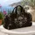 Gothic Baroque Skull With Ivory Florals On Black For Dark Academia Travel Style Fans Quilted Weekend Bag - 5