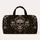 Gothic Baroque Skull With Ivory Florals On Black For Dark Academia Travel Style Fans Quilted Weekend Bag - 6