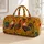 Vintage Folk Art Roosters With Mustard Florals For Farmers Market Weekends Women Quilted Weekend Bag - 1