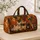 French Bulldog Puppies Autumn Color Block Pet Lover Travel Gift For Thanksgiving Dog Moms Quilted Weekend Bag - 4