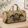 Mythic Blue Dragon Gold Moon Medallion With Autumn Leaves For Fantasy Travel Gifts Quilted Weekend Bag - 4
