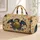 Mythic Blue Dragon Gold Moon Medallion With Autumn Leaves For Fantasy Travel Gifts Quilted Weekend Bag - 1