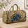 Khaki Blue Climbing Vine Florals For Vintage Travel Style And Holiday Gifting For Her Quilted Weekend Bag - 4