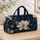 Deep Navy Magnolia And Teal Leaves For Elegant Getaways And Botanical Style Lovers Quilted Weekend Bag - 4
