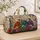 Three Jeweled Dragon Heads With Enchanted Florals For Fantasy Travel Style Lovers Quilted Weekend Bag - 4