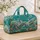Sea Turtle Coastal Lagoon With Shells For Beach Travel And Tropical Vacation Style Quilted Weekend Bag - 4
