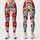 Retro Botanical Floral Vine With Red Daisies For Yoga, Fitness, And Weekend Style Leggings - 1