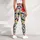 Retro Botanical Floral Vine With Red Daisies For Yoga, Fitness, And Weekend Style Leggings - 4