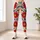 Retro Botanical Floral Vine With Red Daisies For Yoga, Fitness, And Weekend Style Leggings - 6