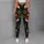 Santa Snowman Reindeer Snowflakes On Black For Christmas Party Winter Style Women Leggings - 4