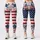 Distressed American Flag Stars Americana Grunge For Fourth Of July Fitness Women Leggings - 1