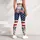Distressed American Flag Stars Americana Grunge For Fourth Of July Fitness Women Leggings - 5