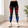 Patriotic Red White Blue Stars On Black For Fourth Of July Fitness And Festivals Leggings - 6