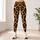 Luxury Leopard Spots In Golden Tan For Chic Streetwear And Urban Night Out Style Leggings - 6