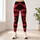 Red Lipstick Kiss Marks On Black For Romantic Date Night Streetwear Style Women Look Leggings - 6