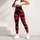 Red Lipstick Kiss Marks On Black For Romantic Date Night Streetwear Style Women Look Leggings - 5