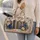 Blue Roses And Vintage Books Literary Botanical Boho Library Travel Gift For Readers Quilted Weekend Bag - 2