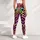 Neon Leopard Rosettes With Tropical Tie Dye Colors For Festival Streetwear Women Leggings - 4
