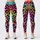 Neon Leopard Rosettes With Tropical Tie Dye Colors For Festival Streetwear Women Leggings - 1