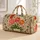 Tulip Garden Florals With Ivory Folk Vines For Autumn Travel And Market Days For Her Quilted Weekend Bag - 1