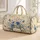 Cobalt Blue Daisy And Butterfly Floral Garden For Travel Getaways And Bridesmaids Quilted Weekend Bag - 1