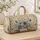 Cobalt Blue Daisy And Butterfly Floral Garden For Travel Getaways And Bridesmaids Quilted Weekend Bag - 4
