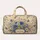Cobalt Blue Daisy And Butterfly Floral Garden For Travel Getaways And Bridesmaids Quilted Weekend Bag - 6